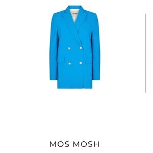 Vintage Mos Mosh Women's Vibrant Blue Double-Breasted Chira Crepa Blazer 💙 🇩🇰